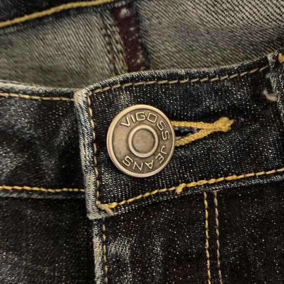 VIGOSS Jeans Womens 7/8 (30x30.5) Blue Bootcut Denim Western Low Rise 90s Y2K - Picture 9 of 10